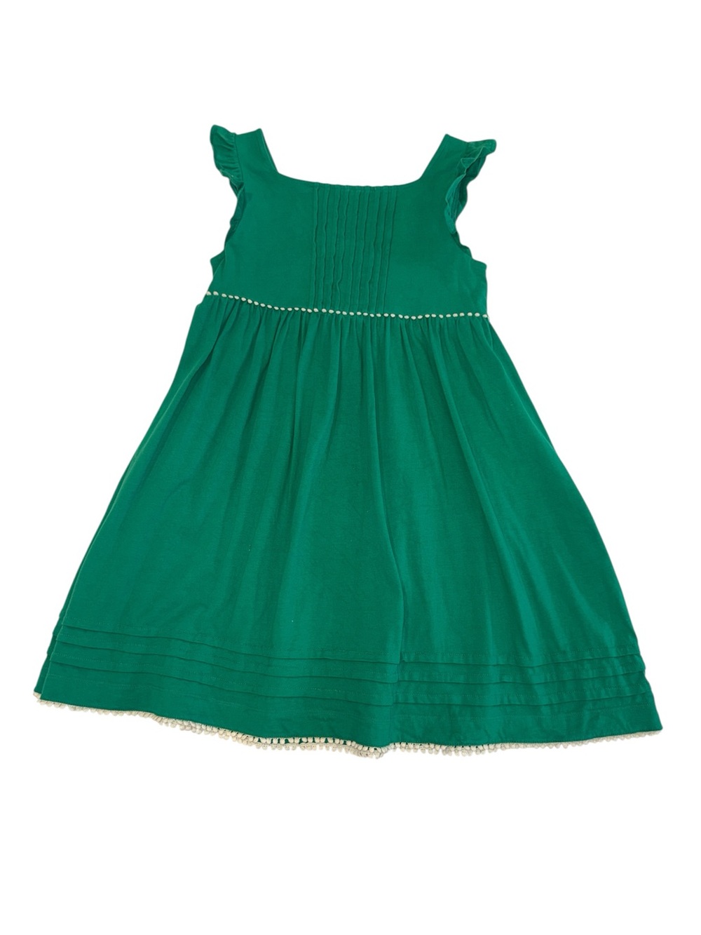 Mini Boden Girls Green Ruffle Sleeve Dress 9-10y
